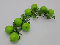 Штучна гілка зелені яблука 8 штук Муляж фрукти для декору L 45 cm IKA SHOP