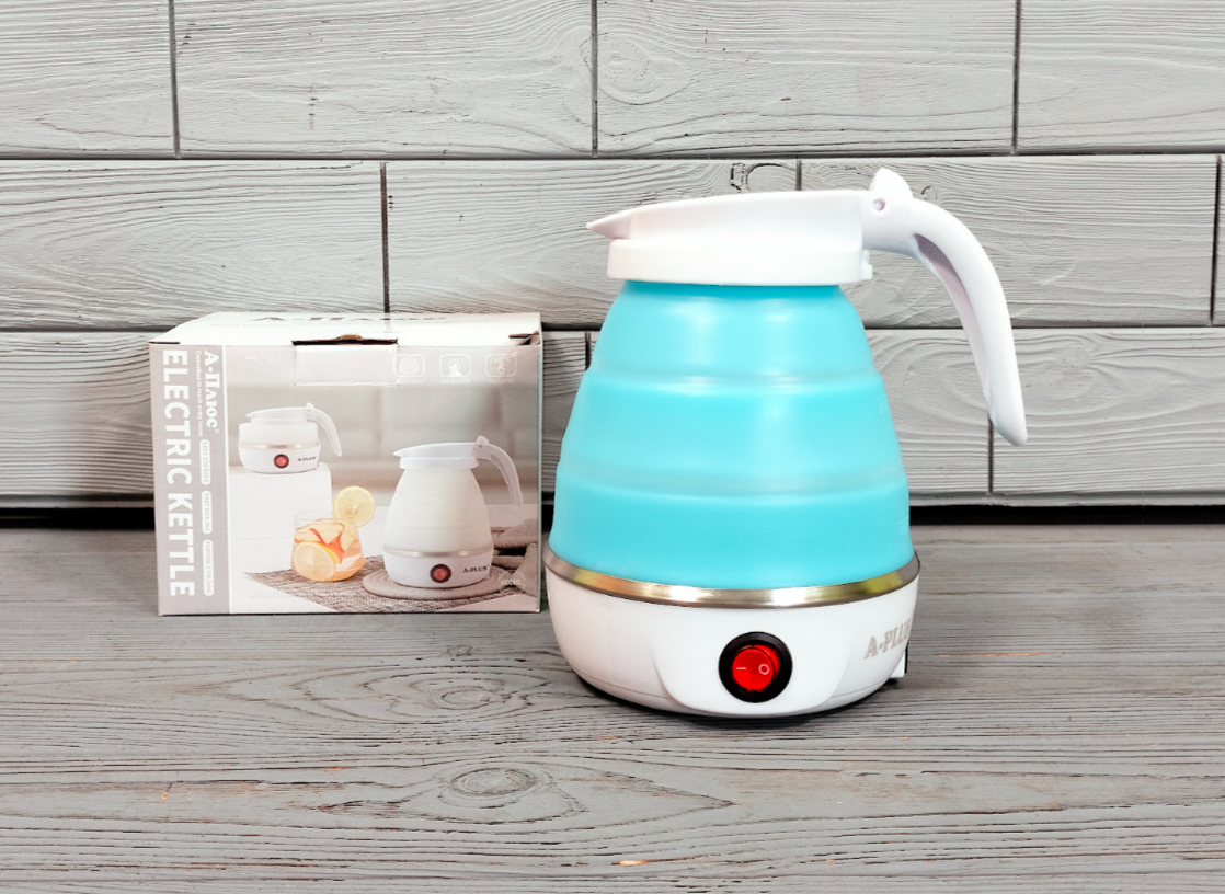 Складаний силіконовий електричний чайник 600 мл A-Plus А-1517 600 Вт/Дорожній компактний електрочайник, фото 1