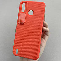 Чохол для Tecno Spark 6 Go щільний зі шторкою для камери чохол на телефон техно спарк 6 го червоний MSH