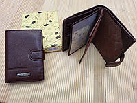 Кошелек мужской вертикальный из кожи 13×10см TAILIAN, портмоне для паспорта и денег