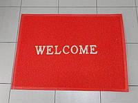 Килимок придверний прямокутний для вулиці Килимок під двері для взуття Welcome червоний 78*58 cm IKA SHOP