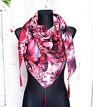 Тепла флісова косинка Блез 160*75 см бордова 2308