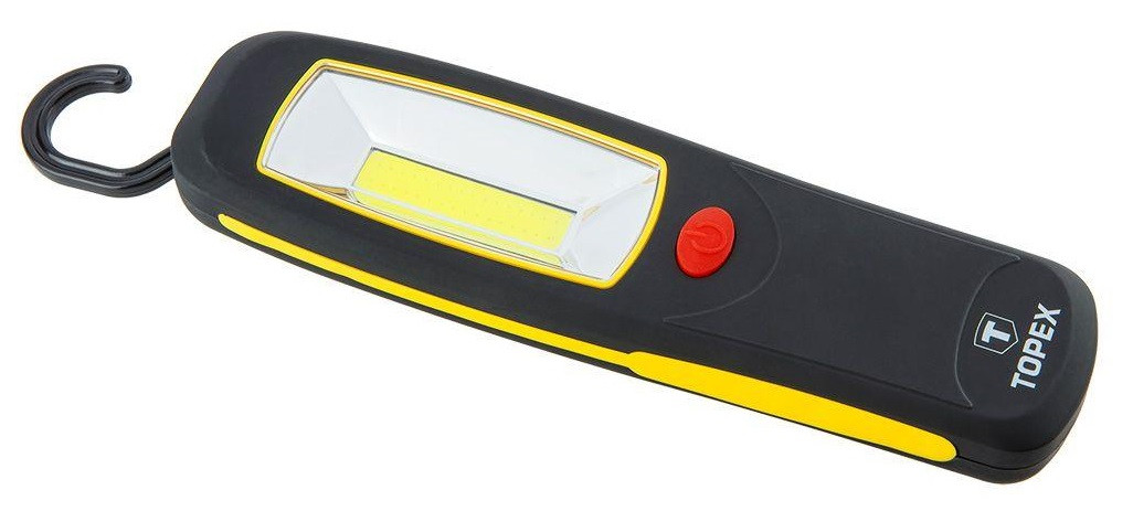 Topex Ліхтар ручний 3 Вт, LED COB, пластик, магніт, гачок, 3xAA, фото 1