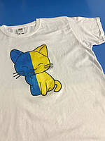Детская футболка ЛЮКС с патриотическим принтом "Котик" 100% хлопок