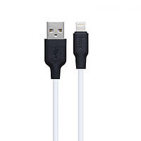 USB Hoco X21 Plus Silicone Lightning 0.25m Цвет Чёрно-Белый от магазина style & step
