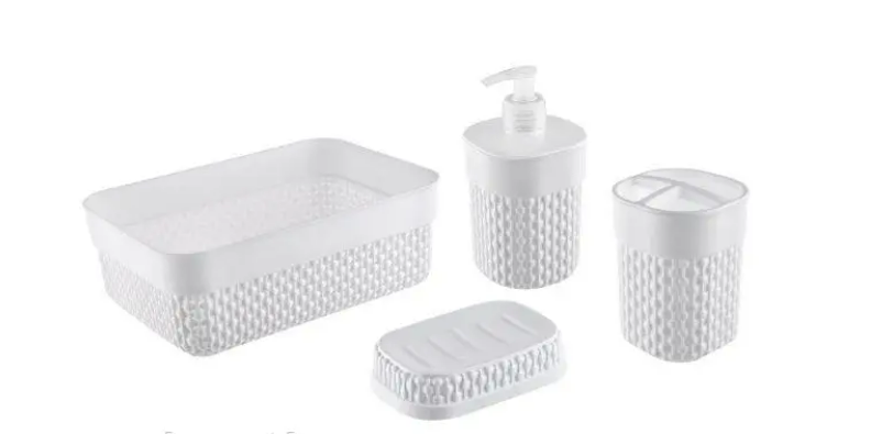 Набір аксесуарів для ванної кімнати пластиковий Дозатор для мила підставка для зубних щіток IKA SHOP
