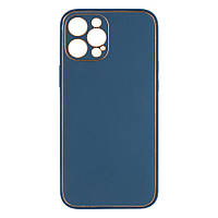 Чехол Leather Gold with Frame without Logo для iPhone 12 Pro Max Цвет 14, Navy Blue от магазина style & step