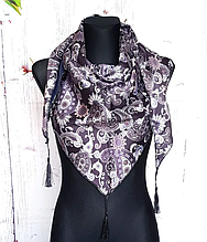 Тепла флісова косинка Блез 160*75 см чорний/сірий 2314