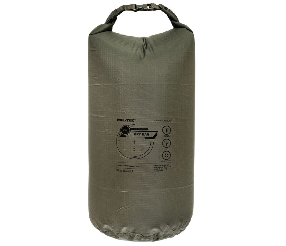 Транспортувальний мішок-сумка водонепроникна Mil-Tec Drybag 25 л Olive 13878201, фото 1