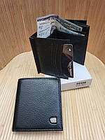 Кошелек мужской черный вертикальный кожаный Anil, мужское портмоне для денег и карточек