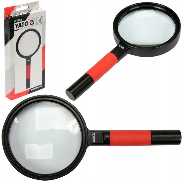 Ручна лупа в ABS-пластиковому корпусі ,лінза 4х кратна Ø= 75 ММ, 182Х 85Х 16 ММ YATO