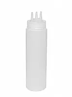 Пляшка пластикова диспенсер для соусу сиропу та олії Ємність з трьома носиками H 16 cm 350 мл IKA SHOP