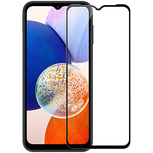 Захисне скло для Samsung Galaxy A14 скло 5д на весь екран на телефон самсунг а14 чорне nfd
