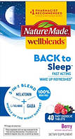 Nature Made Wellblends Back to Sleep Melatonin (1mg) - L Theanine GABA Berry 40 быстрорастворимых таблеток