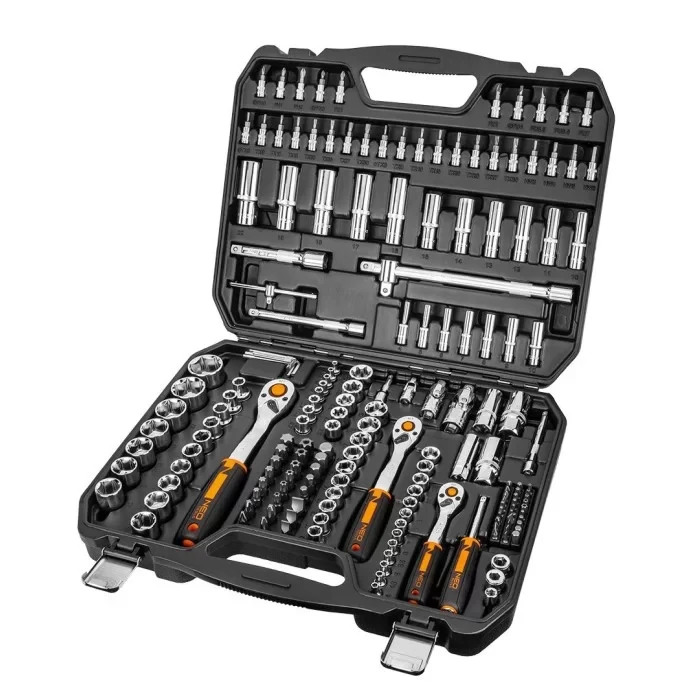 Набір головок NEO Tools (1/4", 3/8", 1/2", 182 шт.)