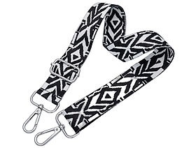 Ремінь для сумки через плече 38мм Чорна-біла #26398