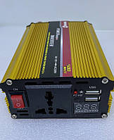 Преобразователь автоинвертора PowerOne+ 12V-220V на 500 W (USB + Вольтметр)