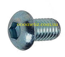 Гвинт М4х10 10.9 сталевий оцинкований ISO 7380 ГОСТ 28963-91 з напівкруглою головкою, внутрішнім шестигранником