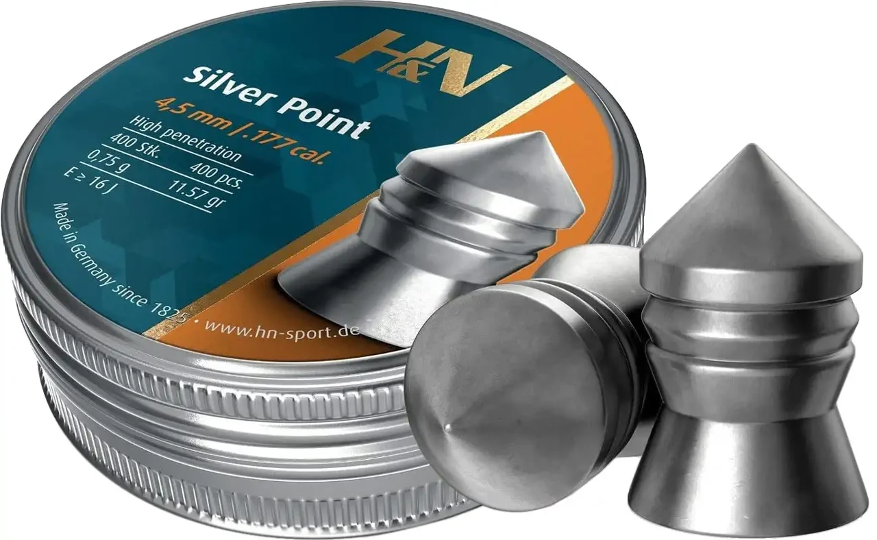 Кулі пневматичні H&N Diabolo Silver Point, 400 шт/уп, 0,75 гр 4,5 мм