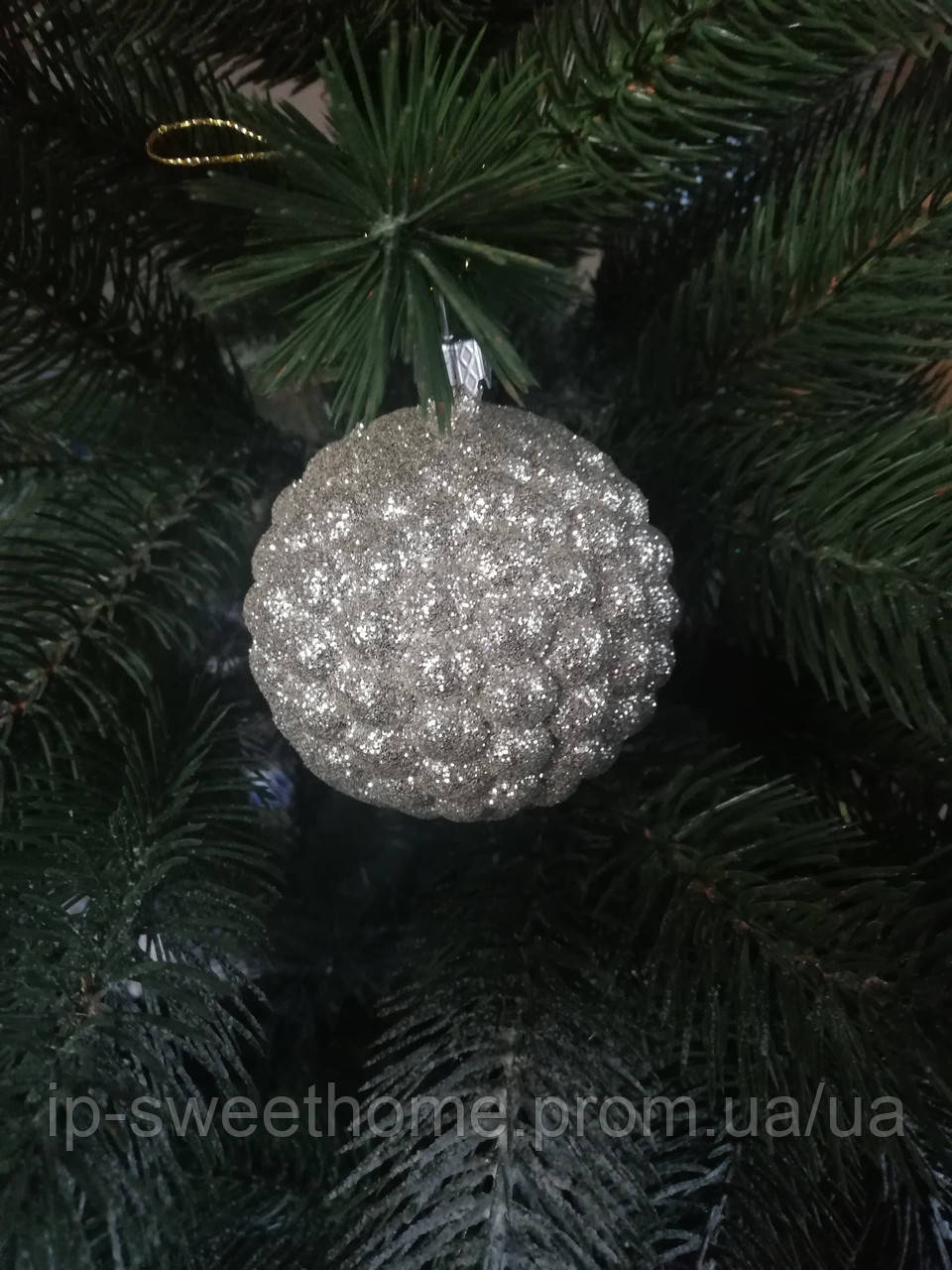Набір новорічних іграшок, кулі на ялинку бульбашка 8см срібний