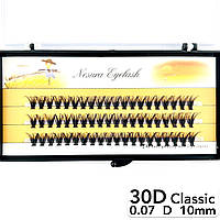 Накладные пучковые ресницы Nesura Eyelash Classic 30D, 0,07, D, 10 мм, 60 пучков Несура