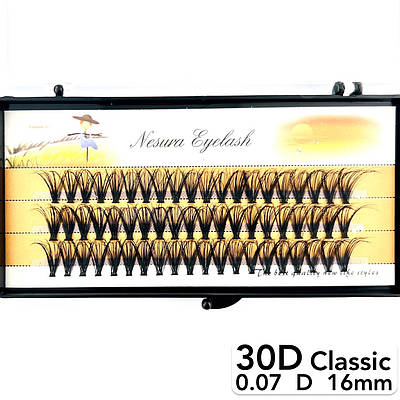 Накладні пучкові вії Nesura Eyelash Classic 30D, 0,07, D, 16 мм, 60 пучків Несура