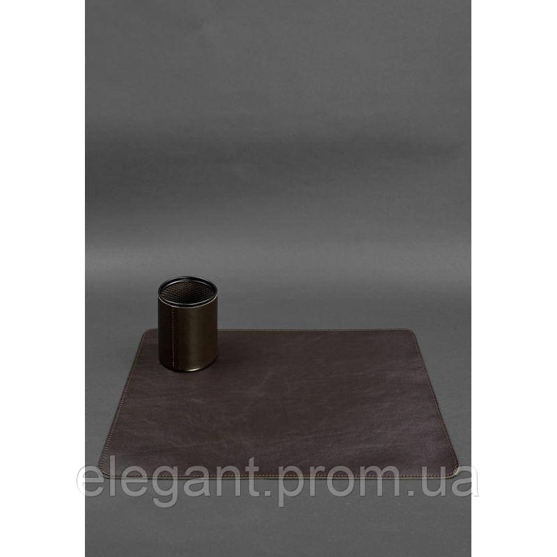 Набор для рабочего стола из натуральной кожи 1.0 темно-коричневый краст - фото 3 - id-p1921054500