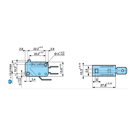 Мікровимикач мікрик Crouzet 813613 (250В 16А 1CO приводне зусилля 75 г) для льодогенератора та ін., фото 2