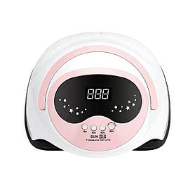 SUN S16 на 168 Вт. - лампа для манікюру та педикюру (з таймером, дисплеєм та знімним дном) Рожевий