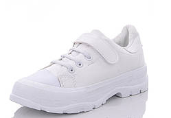 Дитячі білі кросівки кеди сліпони еко шкіра 33