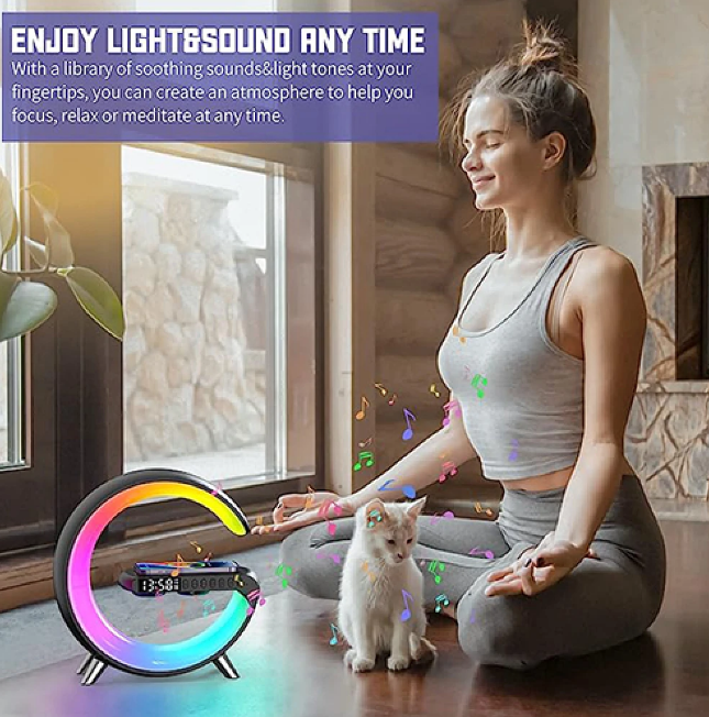 Ночник Smart Light Sound с USB зарядкой\ Led лампа с bluetooth колонкой, будильником\ Настольная лампа с RGB - фото 4 - id-p1921125966