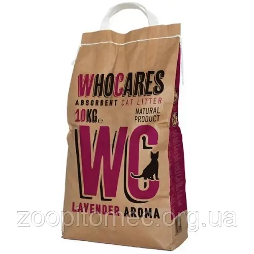 Наповнювач бентонітовий у котячий туалет WC ВІСІ (WhoCares Lavander) мінеральний, що грудкується 5 кг