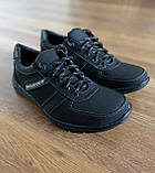 Чоловічі кросівки чорні прошиті повсякденні зручні (код 4129), фото 6