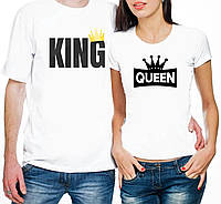 Парные футболки Король, королева. Подарок для пар