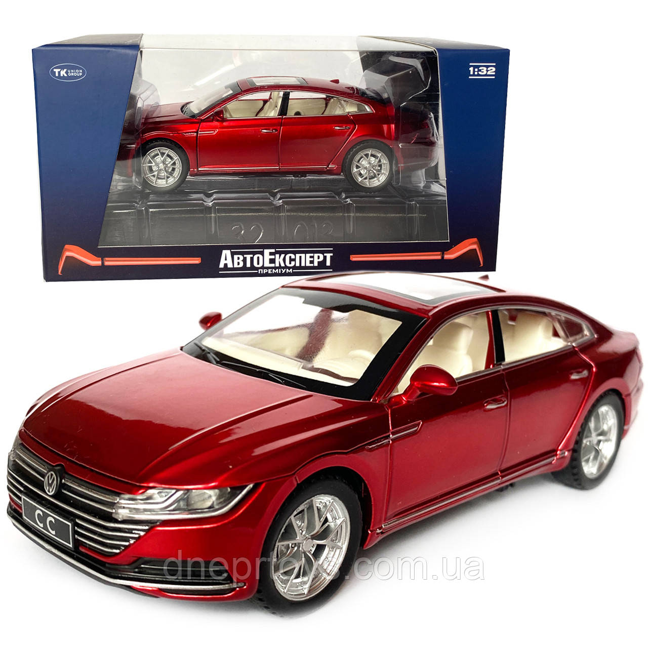 Іграшкова машинка металева Volkswagen Passat CC, Фольксваген пасат, червона, Автоексперт, 1:32, звук,світло,інерція,рухомі, фото 1