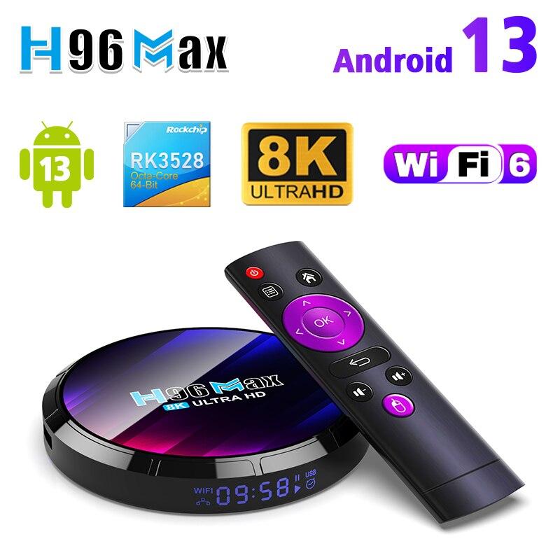 Смарт приставка H96 MAX-RK3528 4/64 ГБ Android 13, WIFI 6 TV BOX (з налаштуваннями)