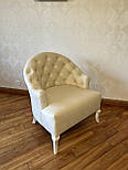 Зручне велике дизайнерське крісло з каретной стяжкою, фото 6
