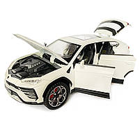 Машинка металева Lamborghini Urus, Ламборгіні Урус, Автоексперт, біла, 1:24,метал, звук,світло,інерція,рухомі елементи, 21*6*8см, фото 5