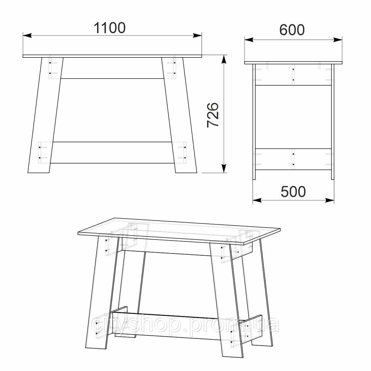 Стол обеденный КС-11 Компанит Ольха (100х60х72,6 см) CP, код: 2621744 - фото 2 - id-p1921147275