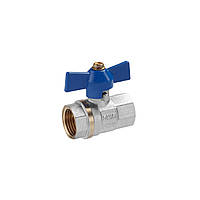 Кран шаровой Valves 1/2" ВВ PN30 синяя бабочка