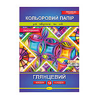 Набор цветной двусторонней бумаги А4 Апельсин КПД-А4-14, 14 цветов Калейдоскоп, World-of-Toys