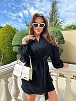 Костюм (Рубашка кимоно и шорты) женский лимрный Черный