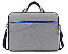 Сумка для ноутбука сіра до 15.6" легка містка сумка на ремені до ноутбуку 15 дюймів сіра, фото 2