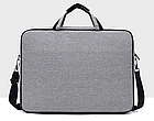 Сумка для ноутбука сіра до 15.6" легка містка сумка на ремені до ноутбуку 15 дюймів сіра, фото 3