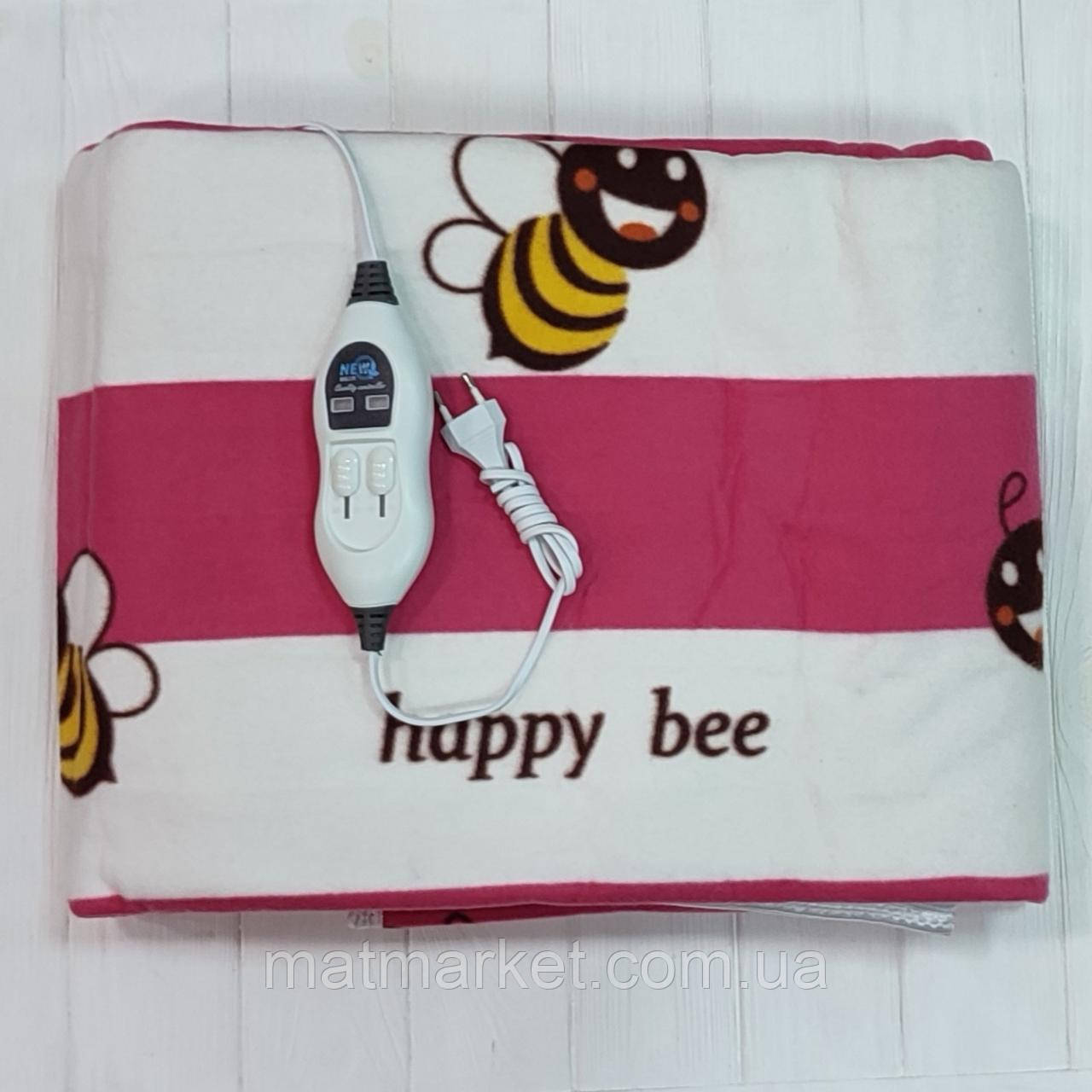 Електропростирадло  двоспальне двозонне, розмір 150х180 см , оксамитовий плюш, фото 1