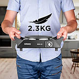 Duronic Hot Plate HP1 BK Black Steel Електрична одинарна плита з ручками, настільна для приготування їжі 1500 Вт, 1 чавунна перено, фото 6