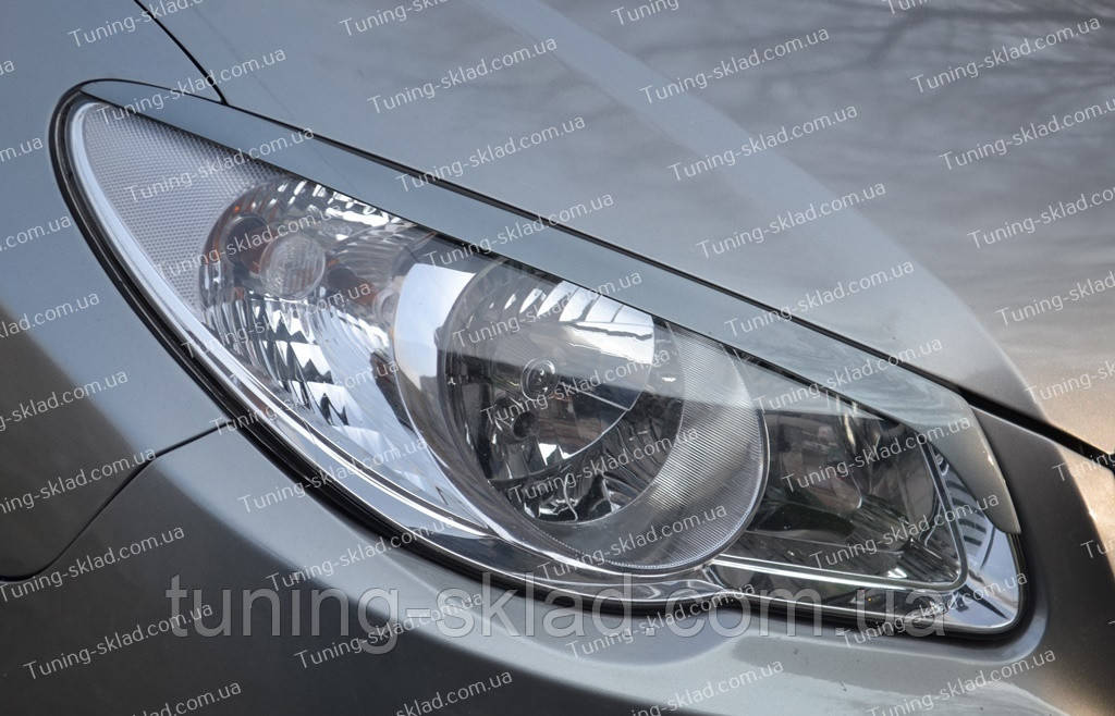 Реснички Хендай Элантра 4 (накладки на передние фары Hyundai Elantra HD) - фото 4 - id-p40607420