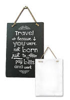 Дошка чорна для крейди двостороння «Вінтаж» А2 (крейда 7 шт. та серветка в комплекті)