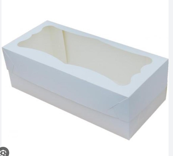 Упаковка для рулета печенья 330х140х110 , коробка белая с окном - фото 3 - id-p1921203190