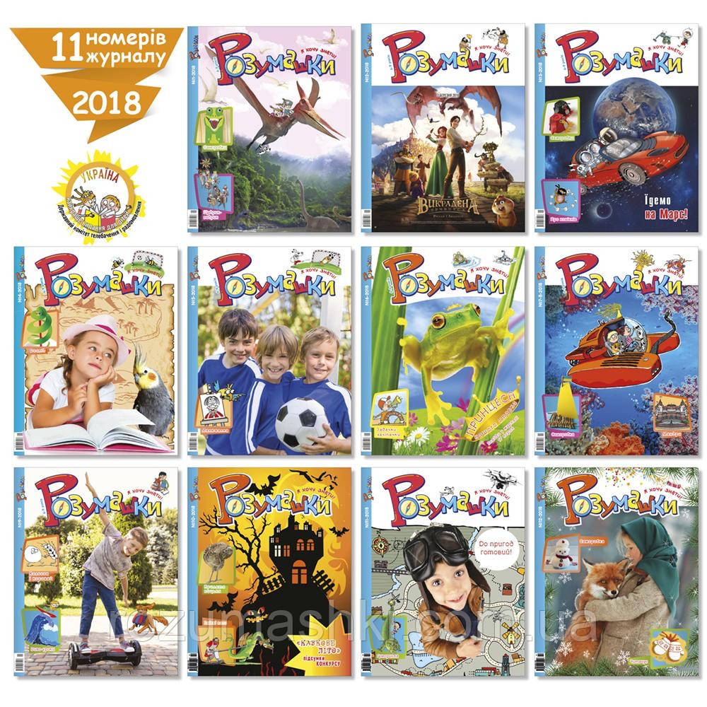 Комплект (11 журналів) дитячих журналів «Розумашки» за 2018 р., фото 1
